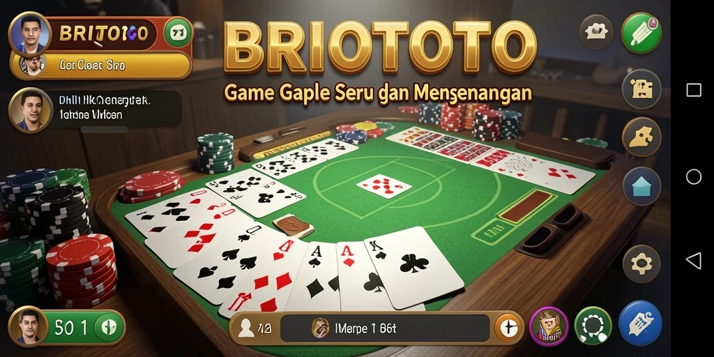 Tampilan seru gameplay Gaple di BRIOTOTO.