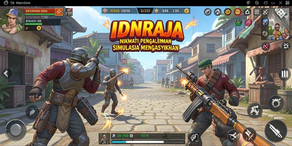 Tampilan gameplay IDNRAJA dengan kompleksitas simulasi yang menarik.