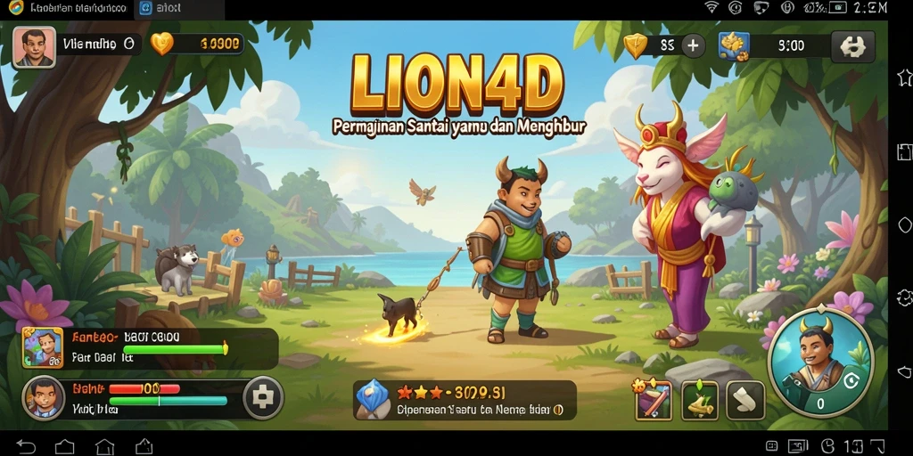 Screenshot gameplay LION4D yang menarik dan penuh warna.