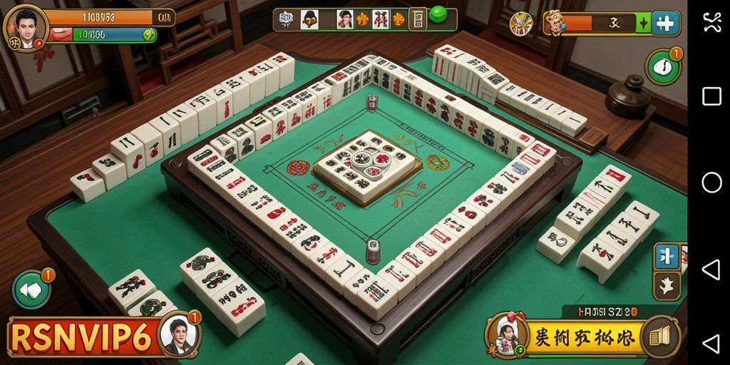 Screenshot gameplay RSNVIP6 menampilkan aksi Mahjong yang mendebarkan.