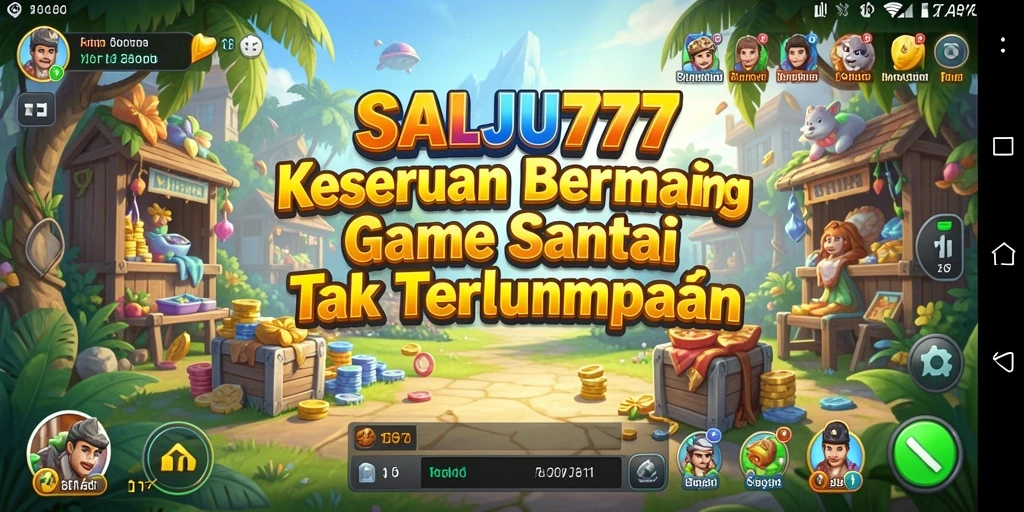 Tampilan gameplay SALJU777 yang ceria dan mengasyikkan.