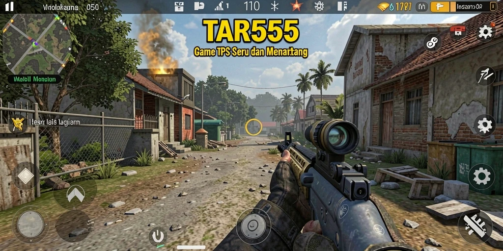 Screenshot TAR555 menunjukkan aksi seru dalam pertempuran TPS.
