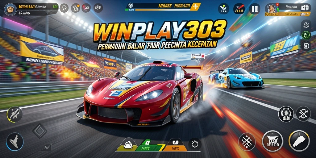 Tampilan gameplay seru dalam balapan mobil di WINPLAY303.